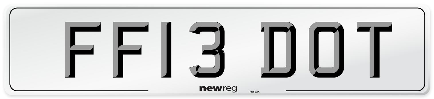 FF13 DOT Number Plate from New Reg